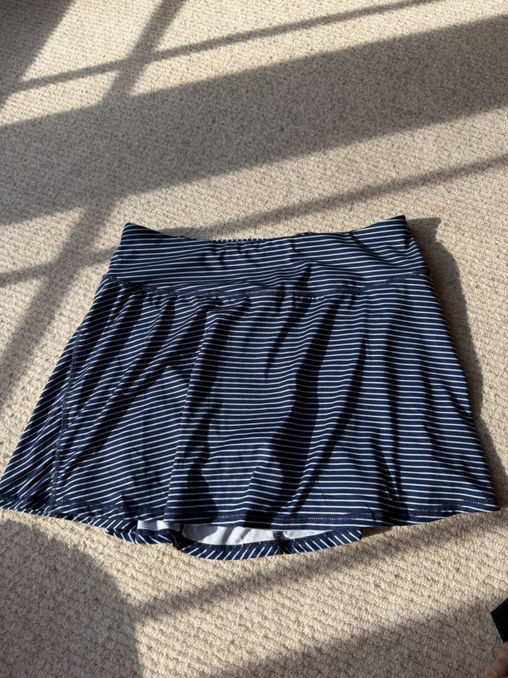 Navy & White Striped Women's Tennis Skirt